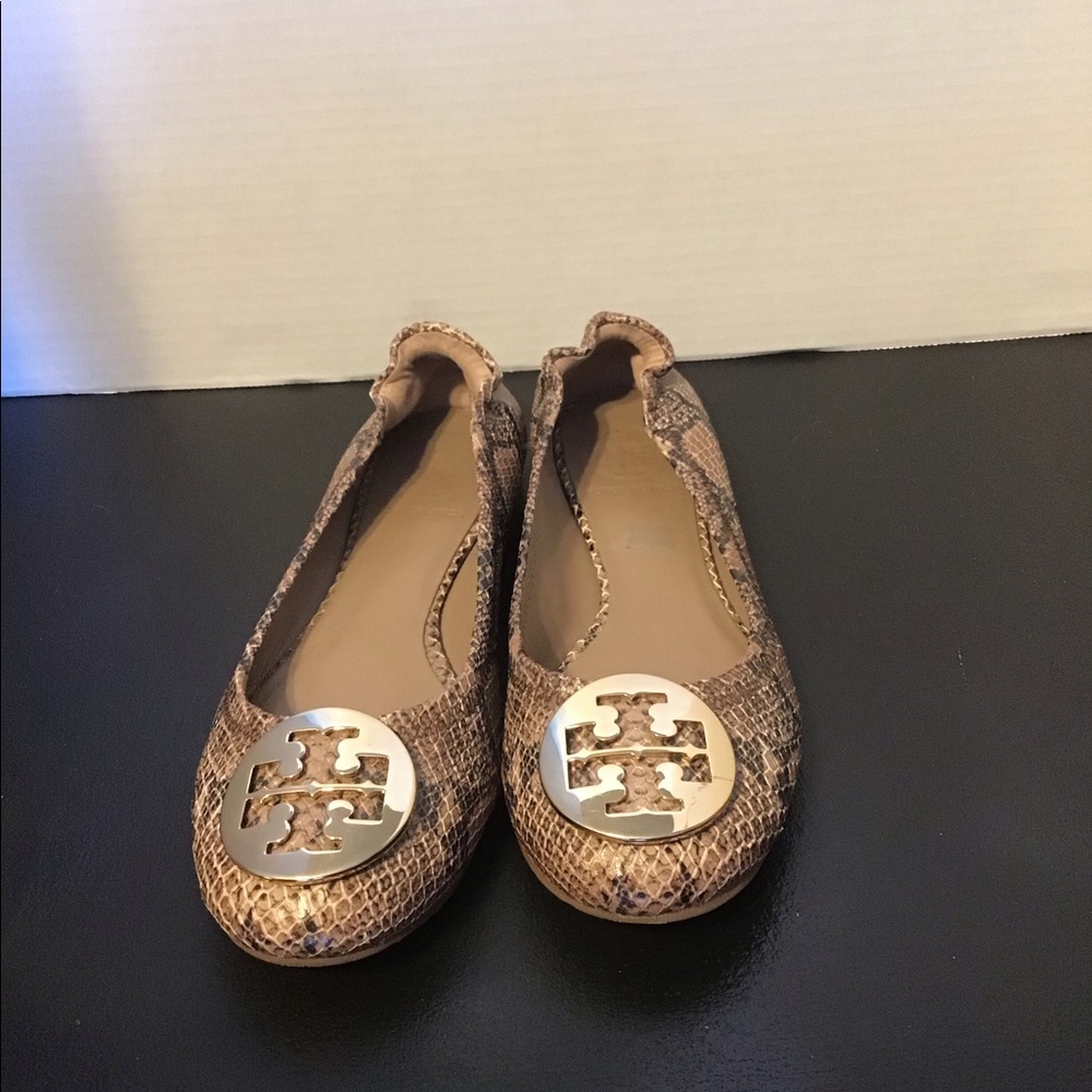 Tory Burch Reva Snakeskin Ballet Flats - Picture 3 of 12
